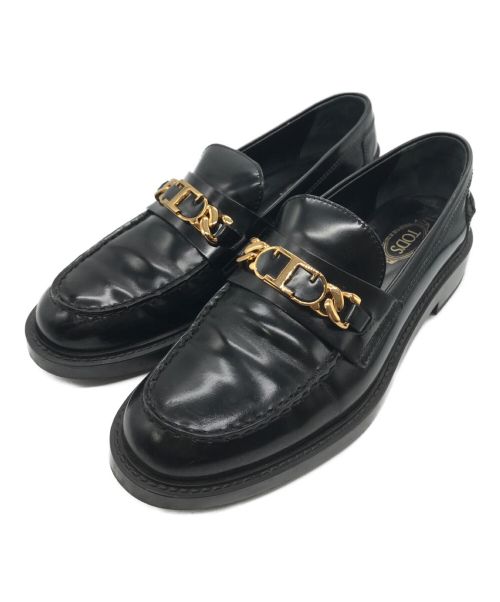 TOD'S（トッズ）TOD'S (トッズ) Tチェーンローファー ブラック サイズ:37の古着・服飾アイテム