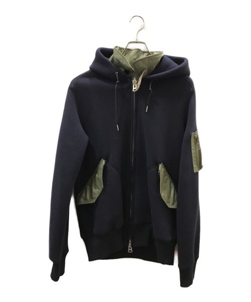 sacai（サカイ）sacai (サカイ) Sponge Sweat Hoodie ネイビー サイズ:2の古着・服飾アイテム