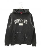 SUPREMEシュプリーム）の古着「Studded Hooded Sweatshirt」｜ブラック