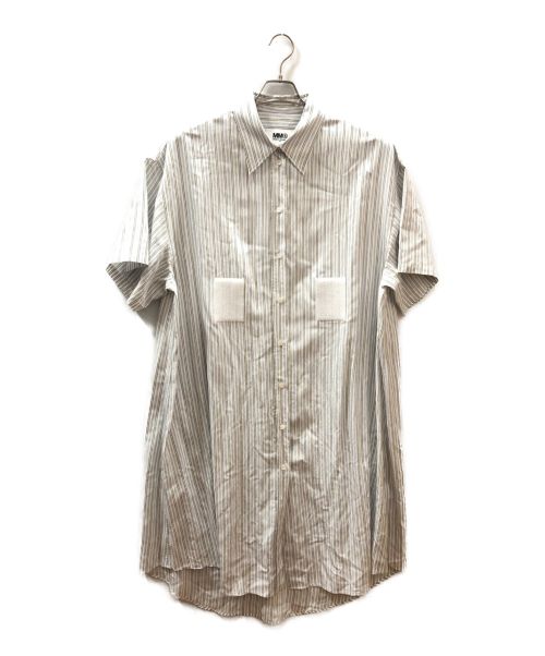 MM6 Maison Margiela（エムエムシックス メゾンマルジェラ）MM6 Maison Margiela (エムエムシックス メゾンマルジェラ) ストライプ シャツドレス ブルー サイズ:Sの古着・服飾アイテム