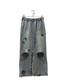 MAISON SPECIAL（メゾンスペシャル）の古着「Denim Distressed Wide Skirt」｜ブルー