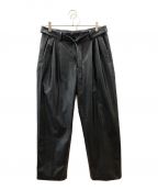 08sircusゼロエイトサーカス）の古着「Synthetic leather bonding belted pants」｜ブラック