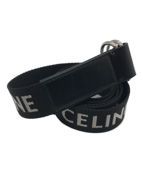 CELINE（セリーヌ）CELINE (セリーヌ) ジャガードロゴダブルリングベルト ブラック サイズ:下記参照の古着・服飾アイテム