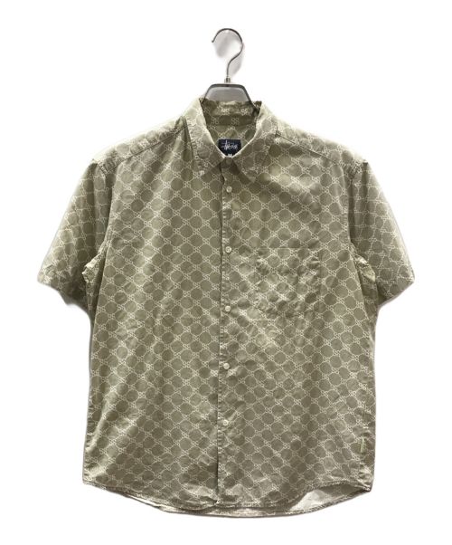 OLD STUSSY（オールドステューシー）OLD STUSSY (オールドステューシー) 総柄半袖シャツ ベージュ サイズ:Mの古着・服飾アイテム