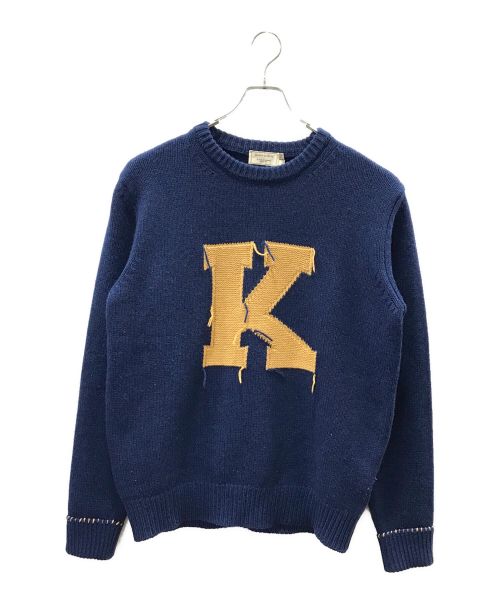 maison kitsune（メゾンキツネ）maison kitsune (メゾンキツネ) デザインニット ネイビー サイズ:Lの古着・服飾アイテム