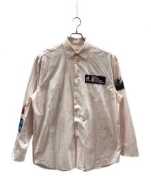 RAF SIMONS（ラフシモンズ）の古着「OVERSIZED SHIRT WITH PATCHES」｜ピンク