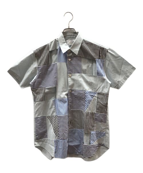 COMME des GARCONS SHIRT（コムデギャルソンシャツ）COMME des GARCONS SHIRT (コムデギャルソンシャツ) クレイジーパターン再構築半袖シャツ ブルー サイズ:XSの古着・服飾アイテム