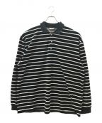 COOTIE PRODUCTIONSクーティープロダクツ）の古着「Velour Border L/S Polo」｜ブラック