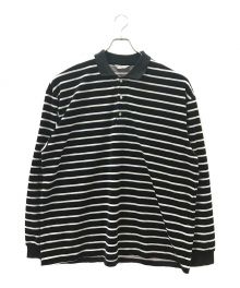 COOTIE PRODUCTIONS（クーティープロダクツ）の古着「Velour Border L/S Polo」｜ブラック