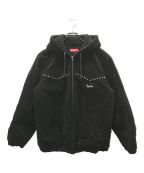 SUPREMEシュプリーム）の古着「Studded Velvet Hooded Work Jacket」｜ブラック