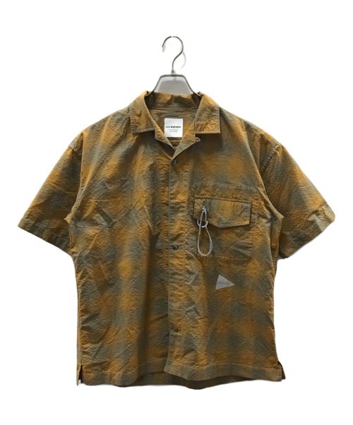 and wander（アンドワンダー）and wander (アンドワンダー) Dry Check short-sleeve shirt ブラウン サイズ:3の古着・服飾アイテム