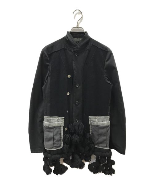 COMME des GARCONS HOMME PLUS（コムデギャルソンオムプリュス）COMME des GARCONS HOMME PLUS (コムデギャルソンオムプリュス) ニット切替 シャツ ジャケット ブラック サイズ:XSの古着・服飾アイテム