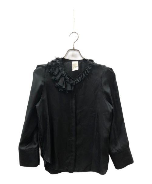 raspail（ラスパイユ）raspail (ラスパイユ) SILK RUFFLED ブラウス ブラック サイズ:FREEの古着・服飾アイテム