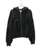 FenG CHen WANGフェンチェンワン）の古着「PANELLED FULL ZIP HOODIE」｜ブラック