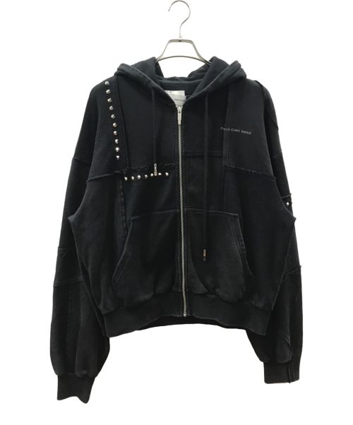 FenG CHen WANG（フェンチェンワン）FENG CHEN WANG (フェンチェンワン) PANELLED FULL ZIP HOODIE ブラック サイズ:Mの古着・服飾アイテム