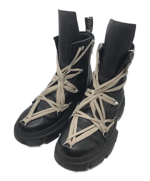 RICK OWENS（リックオウエンス）RICK OWENS (リックオウエンス) Dr.Martens (ドクターマーチン) QUAD SOLE JUMBO LACE BOOT ブラック サイズ:29の古着・服飾アイテム