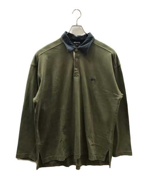 stussy（ステューシー）stussy (ステューシー) ポロシャツ カーキ サイズ:Lの古着・服飾アイテム