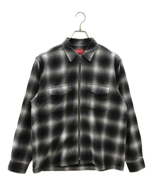 SUPREME（シュプリーム）Supreme (シュプリーム) 22FW Shadow Plaid Flannel Zip Up Shirt ブラック サイズ:Sの古着・服飾アイテム