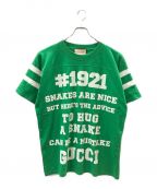 GUCCIグッチ）の古着「TO HUG A SNAKEプリントTシャツ」｜グリーン