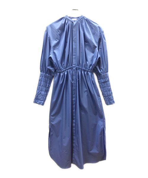 HYKE（ハイク）HYKE (ハイク) GATHERED BALLOON SLEEVE DRESS ブルー サイズ:Mの古着・服飾アイテム