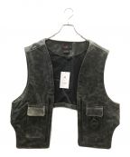 JORDANジョーダン）の古着「M J JB LEATHER VEST」｜ブラウン