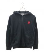 PLAY COMME des GARCONSプレイ コムデギャルソン）の古着「Double Red Heart Hoodie」｜ブラック