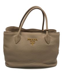 PRADA（プラダ）の古着「Vitello Daino 2WAYバッグ」｜ベージュ