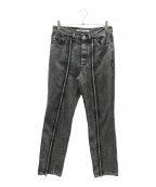 JOHN LAWRENCE SULLIVANジョン ローレンス サリバン）の古着「BLEACHED DENIM ZIPPED PANTS」｜グレー