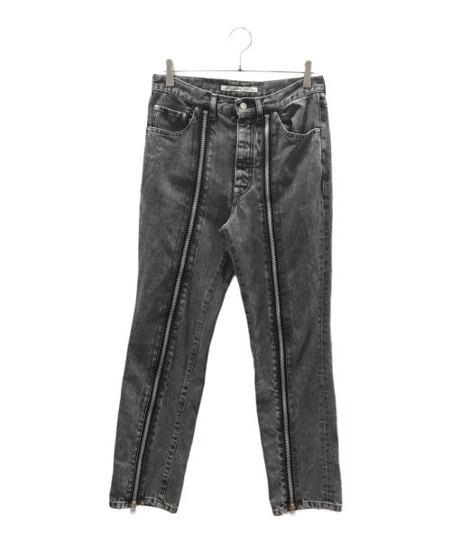 JOHN LAWRENCE SULLIVAN（ジョンローレンスサリバン）JOHN LAWRENCE SULLIVAN (ジョンローレンスサリバン) BLEACHED DENIM ZIPPED PANTS グレー サイズ:46の古着・服飾アイテム