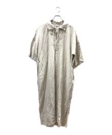 DOU BOCHI Eric Bergere（ドゥボキ エリック ベルジェール）の古着「Bergere Vneck CAFTAN DRESS」｜ベージュ