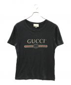 GUCCIグッチ）の古着「ロゴウォッシュドオーバーサイズTシャツ」｜ブラック