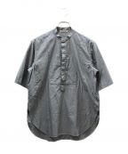 AURALEEオーラリー）の古着「WASHED FINX TWILL HALF SLEEVED P/O SHIRTS」｜ブルー