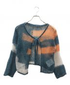 sodukスドーク）の古着「patchwork knit cardigan」｜ブルー