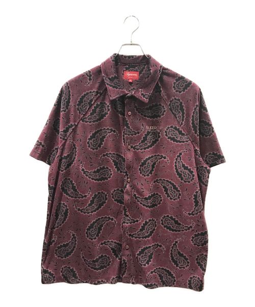 SUPREME（シュプリーム）Supreme (シュプリーム) Velour S/S Shirt パープル サイズ:XLの古着・服飾アイテム