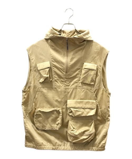 JOHN MASON SMITH（ジョンメイソンスミス）JOHN MASON SMITH (ジョンメイソンスミス) COTTON NYLON MILITARY HOOD P/O VEST ベージュ サイズ:Sの古着・服飾アイテム