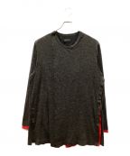 s'yteサイト）の古着「Jersey Panel Color Wrap Crew Cardigan」｜グレー