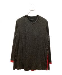 s'yte（サイト）の古着「Jersey Panel Color Wrap Crew Cardigan」｜グレー