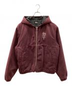 stussyステューシー）の古着「CANVAS INSULATED WORK JACKET」｜パープル