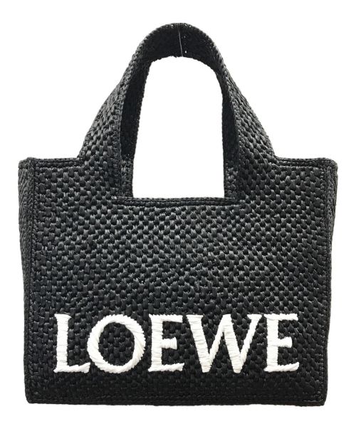 LOEWE（ロエベ）LOEWE (ロエベ) BORSA TOTE LOEWE FONT IN RAFIA ブラック サイズ:下記参照の古着・服飾アイテム