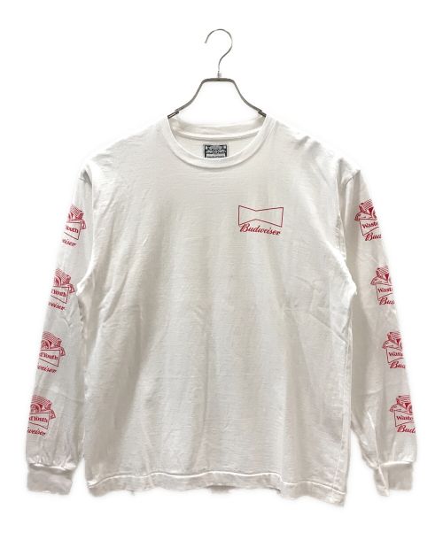 WASTED YOUTH（ウエステッド ユース）Wasted Youth (ウエステッド ユース) BUDWEISER (バドワイザー) Long Sleeve TEE ホワイト サイズ:Lの古着・服飾アイテム