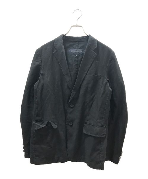 COMME des GARCONS HOMME（コムデギャルソン オム）COMME des GARCONS HOMME (コムデギャルソン オム) リネンテーラードジャケット ブラック サイズ:SSの古着・服飾アイテム