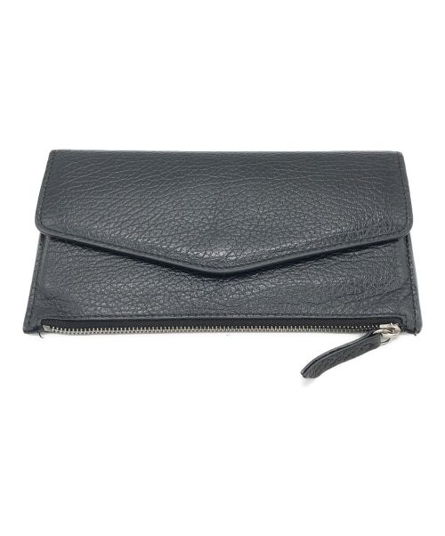 Maison Margiela（メゾンマルジェラ）Maison Margiela (メゾンマルジェラ) Leather zip-edge wallet ブラック サイズ:下記参照の古着・服飾アイテム