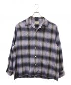 WACKO MARIAワコマリア）の古着「OMBRE CHECK OPEN COLLAR SHIRT L/S -TYPE 4-」｜パープル