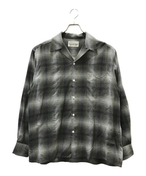 WACKO MARIA（ワコマリア）WACKO MARIA (ワコマリア) OMBRE CHECK OPEN COLLAR SHIRT L/S -TYPE 4- グレー サイズ:Lの古着・服飾アイテム