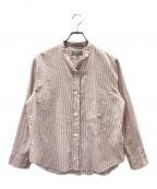 MARGARET HOWELLマーガレットハウエル）の古着「SILK COTTON STRIPE シャツ」｜レッド