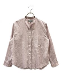 MARGARET HOWELL（マーガレットハウエル）の古着「SILK COTTON STRIPE シャツ」｜レッド