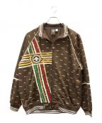 LRGエルアールジー）の古着「Artistic Total Pattern asymmetry Line Design Track Jacket」｜ブラウン