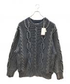 KAMIYAカミヤ）の古着「Breached Cable Knit Sweater」｜ネイビー