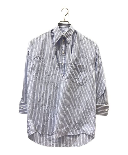 MM6 Maison Margiela（エムエムシックス メゾンマルジェラ）MM6 Maison Margiela (エムエムシックス メゾンマルジェラ) Cotton Stripe Shirt ブルー サイズ:38の古着・服飾アイテム