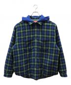 SUPREMEシュプリーム）の古着「23AW TARTAN FLANNEL HOODED SHIRT BLUE」｜ブルー